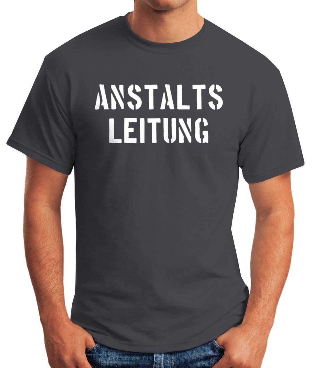 MoonWorks Print-Shirt Anstaltsleitung Herren T-Shirt Fun-Shirt mit Print günstig online kaufen