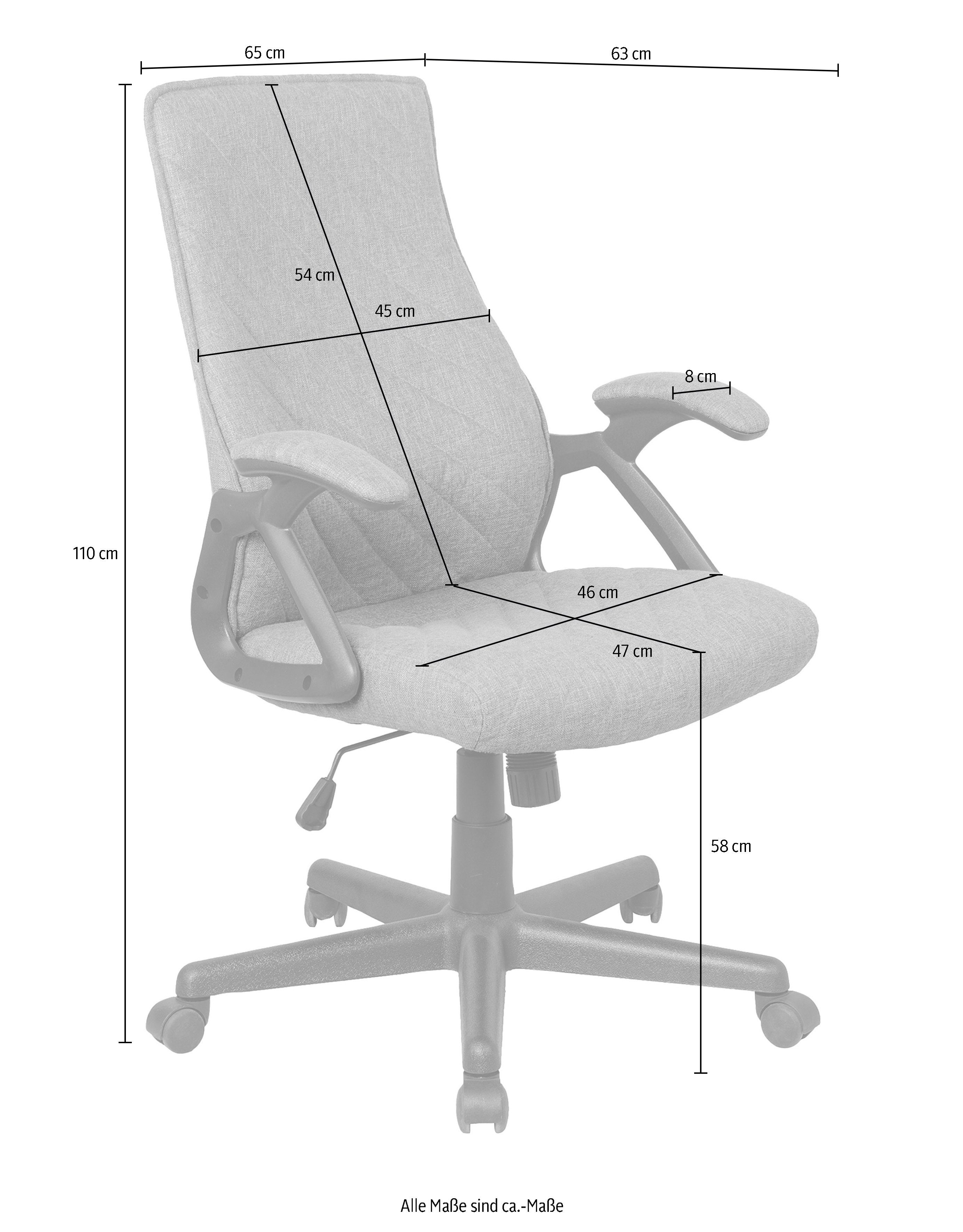 Wippmechanik komfortabel, Liniensteppung, modernem Webstoff Bürostuhl byLIVING mit Artax, mit &