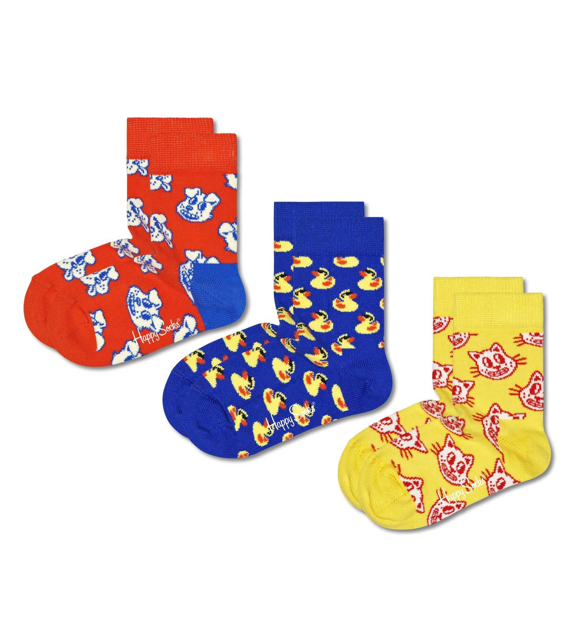 Socken Bio-Baumwolle Animal Kinder - Socks Freizeitsocken Happy unisex, Pack 3er