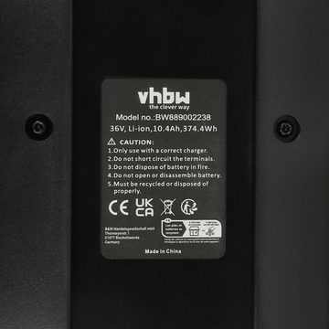 vhbw kompatibel mit IBEX Jungle Hero, Comfort City, Pace, Relax City E-Bike Akku Li-Ion 10400 mAh (36 V)