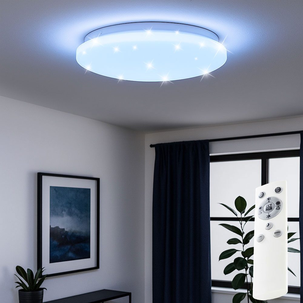 Brilliant LED Deckenleuchte, LED-Leuchtmittel fest verbaut, Kaltweiß, Warmweiß, Neutralweiß, Tageslichtweiß, Farbwechsel, Deckenlampe Deckenleuchte Farbwechsel Dimmer Fernbedienung Smart LED