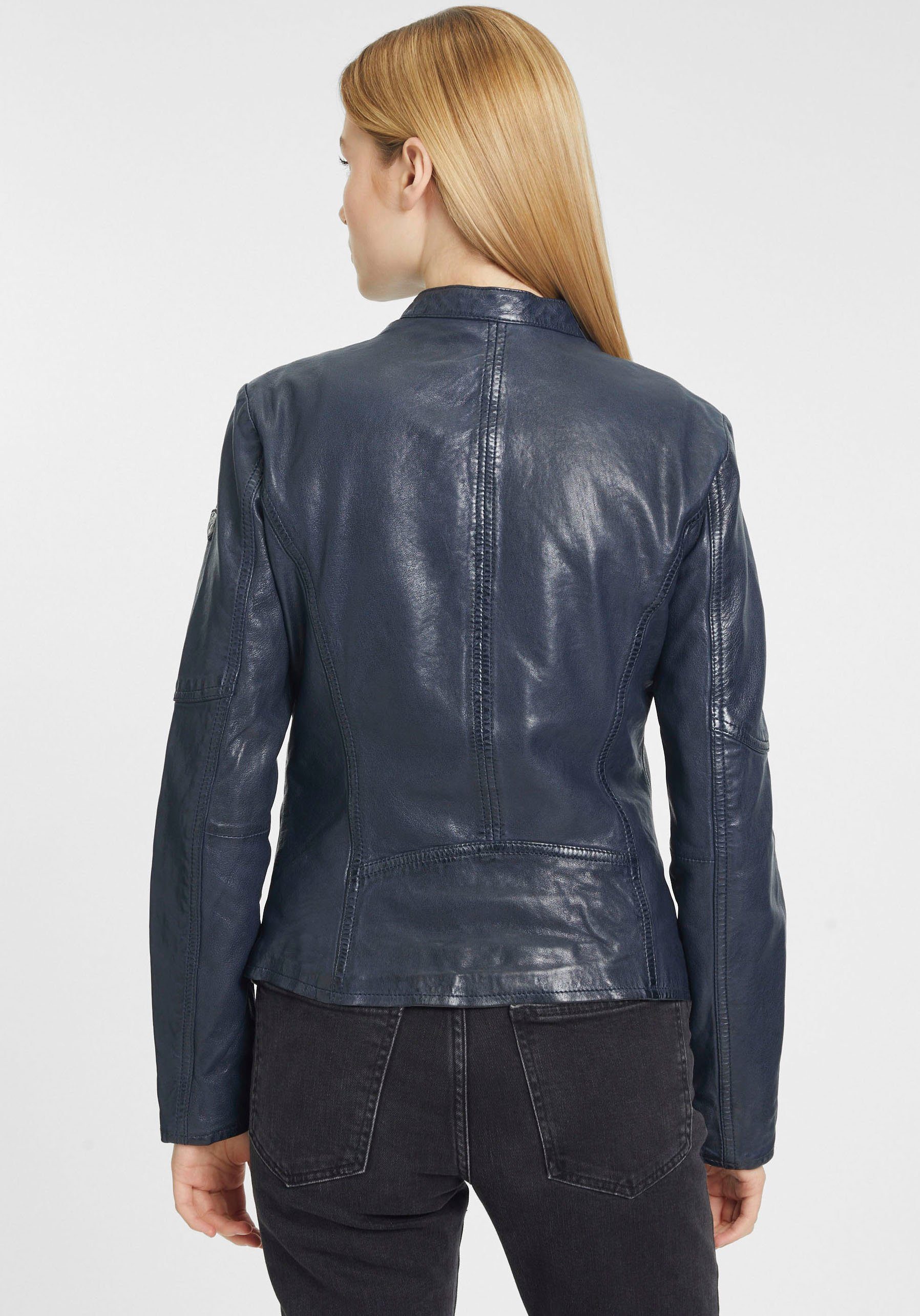 Lederjacke im navy Racer-Stil GWDanja Gipsy RF