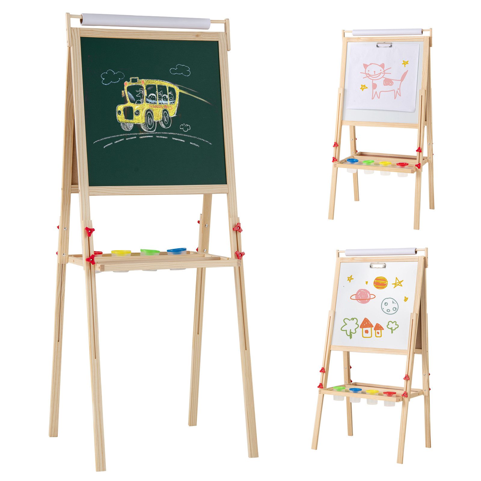 COSTWAY Standtafel, magnetischer Kinder Kreidetafel, höhenverstellbar günstig online kaufen