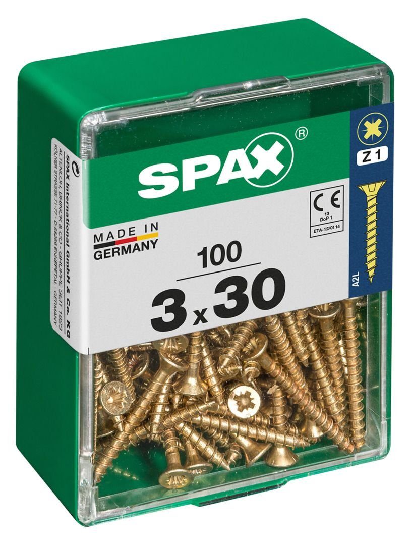Holzbauschraube PZ SPAX 30 mm 100 Universalschrauben - 1 3.0 Spax x