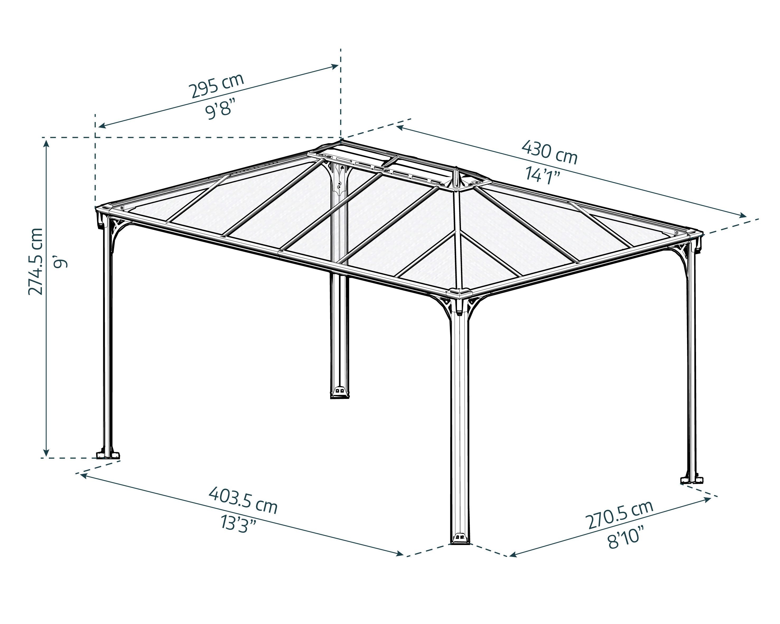 Palram - Canopia Pavillon Martinique, BxT: 430x295,5 cm