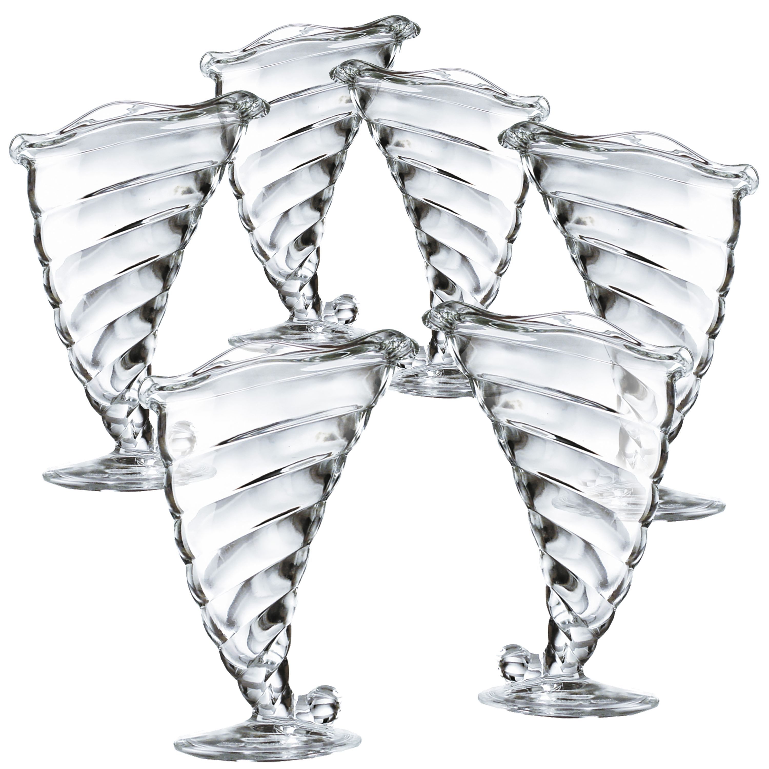 Bormioli Rocco Eisschale 6er Set Eis-/Dessertbecher Fortuna klar, Glas 32,0 cl H. 18,0 cm, Glas