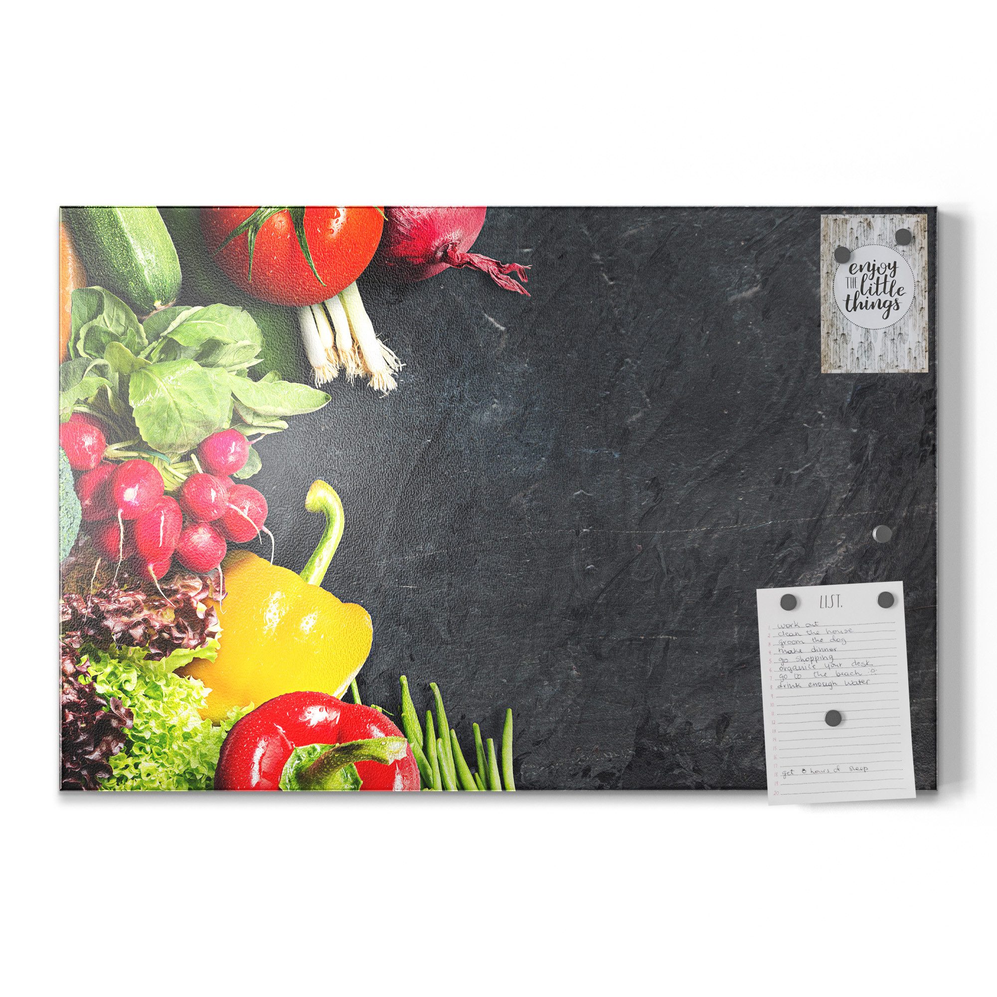 DEQORI Magnettafel 'Schiefertafel mit Gemüse', Metall günstig online kaufen