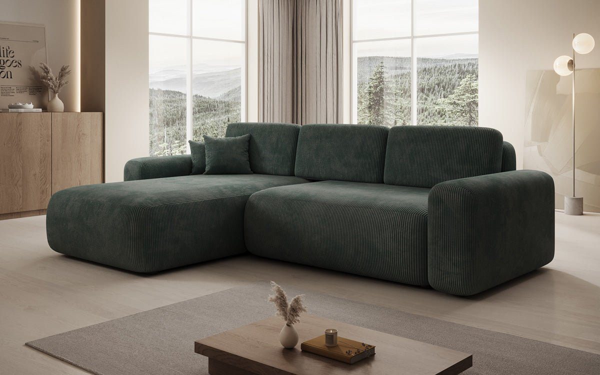 Luxusbetten24 Schlafsofa Designer Ecksofa Lola in Cord, mit Stauraum und Schlaffunktion – Bild 2 von 4