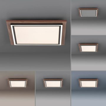 Paul Neuhaus LED Deckenleuchte LED Deckenpanel Palma in Natur-dunkel und Schwarz 2x25W 2500lm, keine Angabe, Leuchtmittel enthalten: Ja, fest verbaut, LED, warmweiss, LED Panele