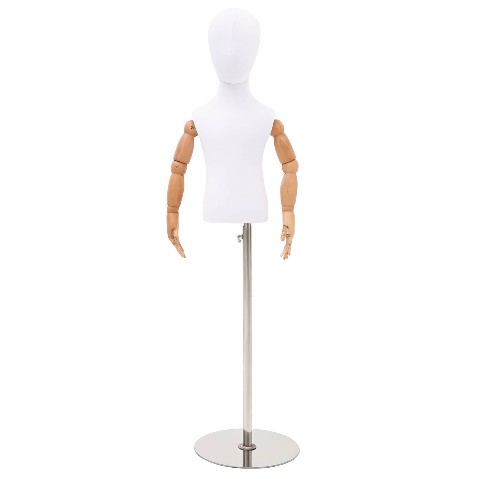 vidaXL Kunsthaarperücke Verstellbares 120-157 cm Mannequin mit Basis Unisex PP Weiß