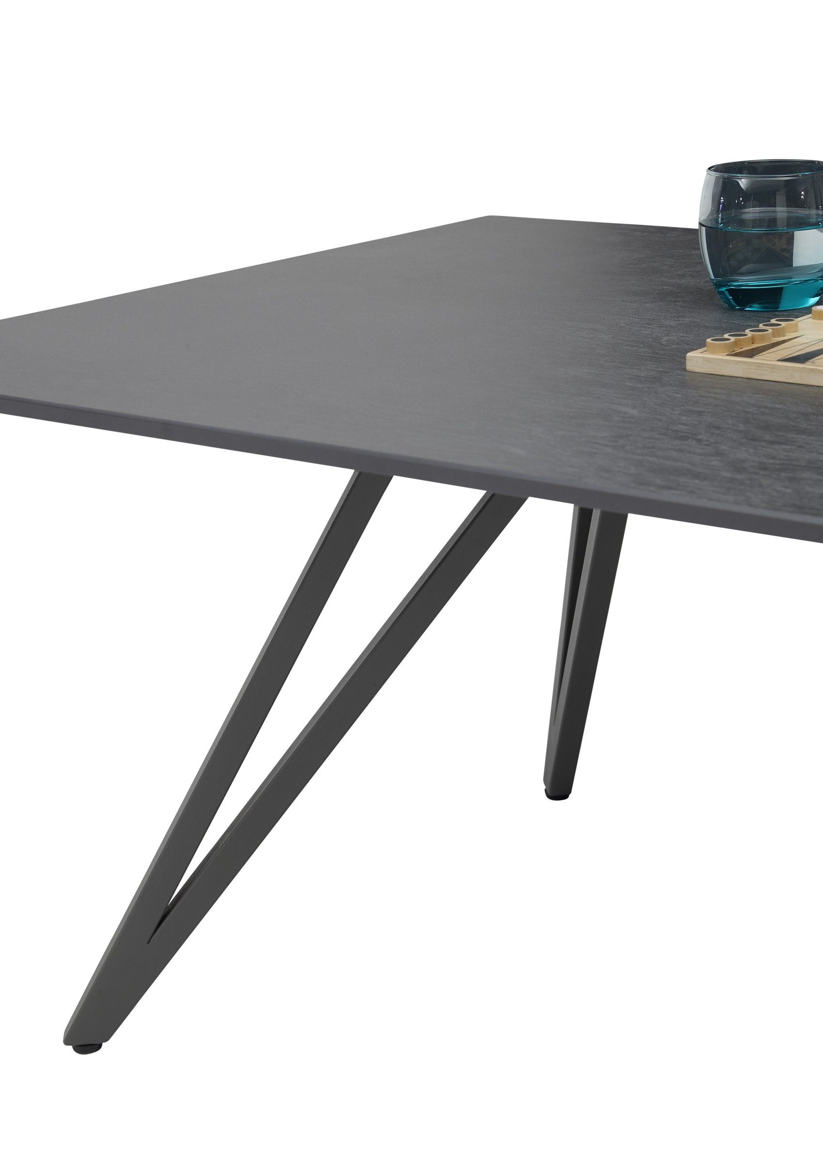Stolkom Sp.z.o.o. Wohnzimmertisch aus Keramik und Metall in anthrazit (BxHxT: 110x46x70 cm)
