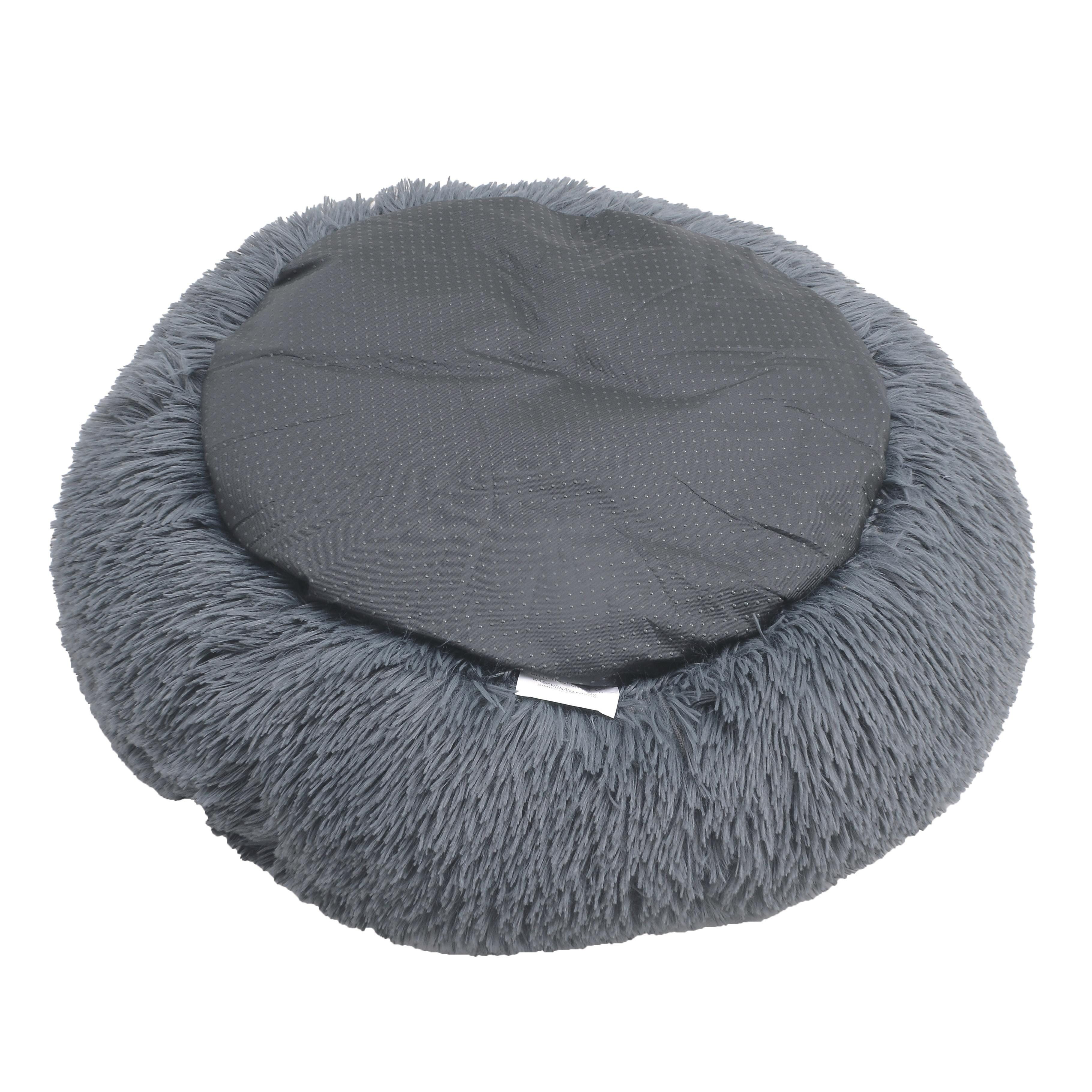 ESTEXO Hundebett Hundekissen Hundekorb 100 cm Plüsch Tierbett Hundesofa Dunkelgrau