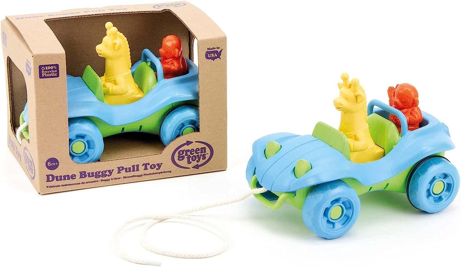 Toys LeNoSa Kinder Spielzeug Kunststoff aus (1-tlg), blau Auto, Green Nachziehfahrzeug Nachziehfahrzeug recyceltem 100%