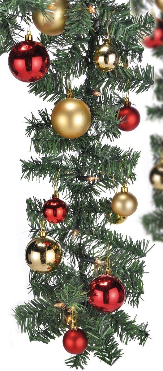 Bambelaa! Girlanden Bambelaa! Weihnachtstannengirlande 80 LED 5m Mit Christbaum Kugeln