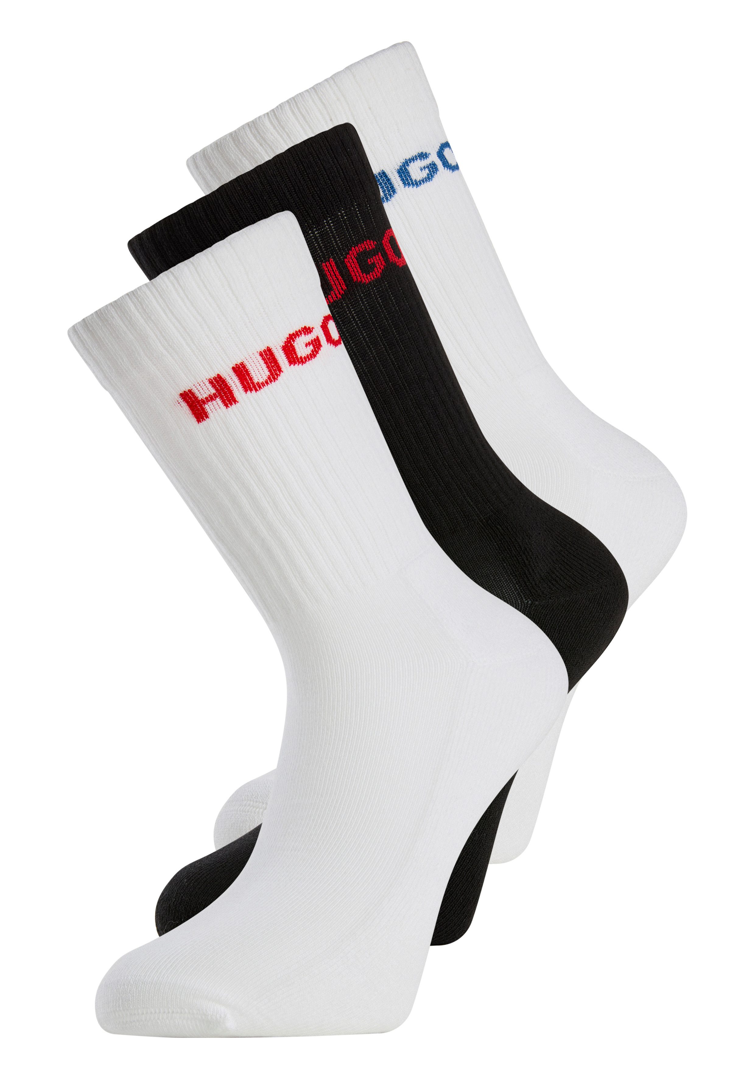 HUGO Socken 6P QS RIB LOGO CC (Packung, 6-Paar, 6er Pack) mit eingestrickte günstig online kaufen