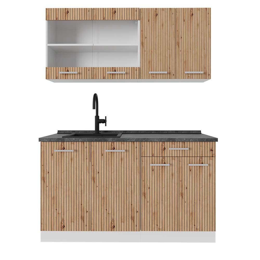 Vicco Küchenzeile R-Line, Artisan Eiche/Weiß, 140 günstig online kaufen