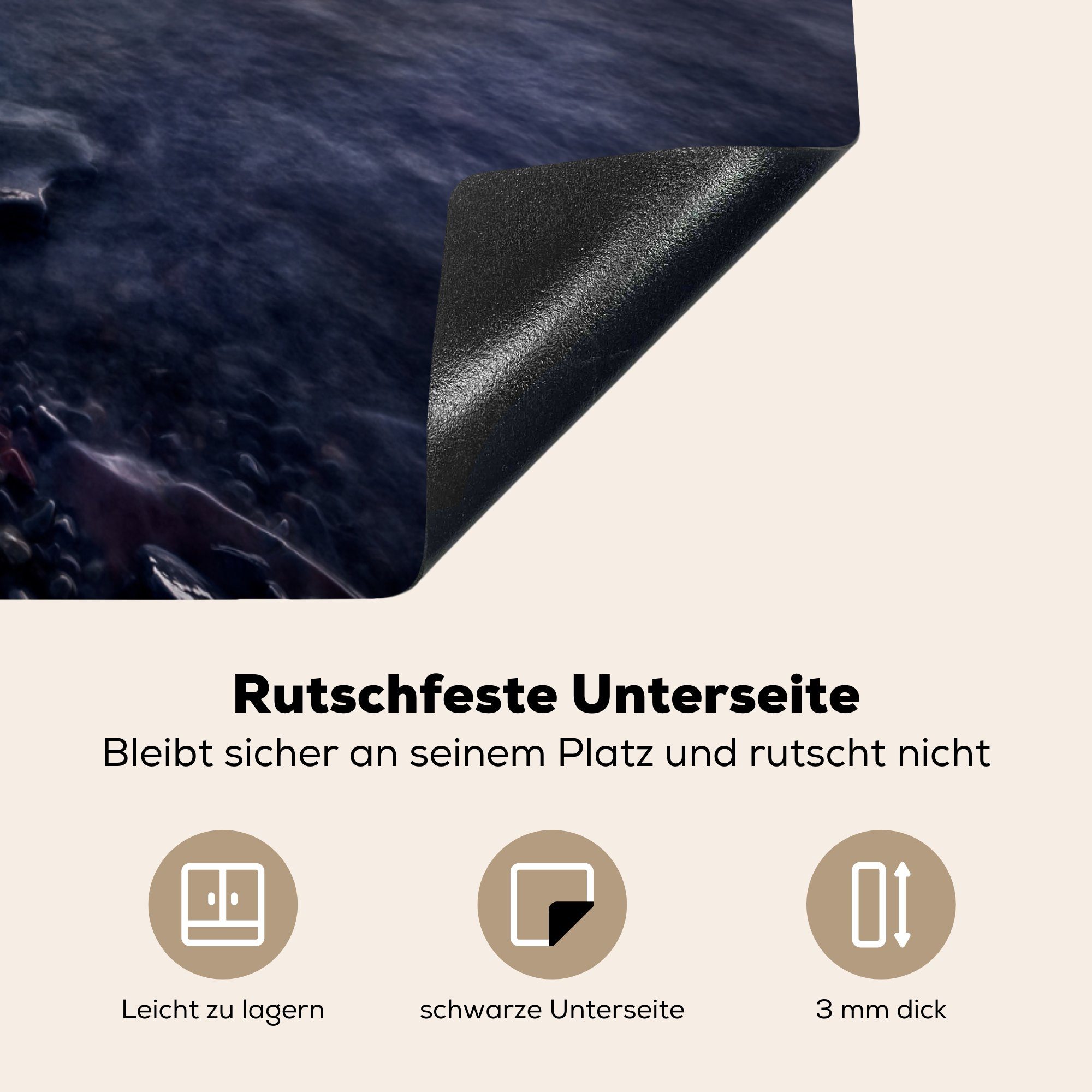 Vinyl, 78x78 Arbeitsplatte MuchoWow für Herdblende-/Abdeckplatte küche cm, Himmel, an (1 bunten tlg), einem Sterne Ceranfeldabdeckung,