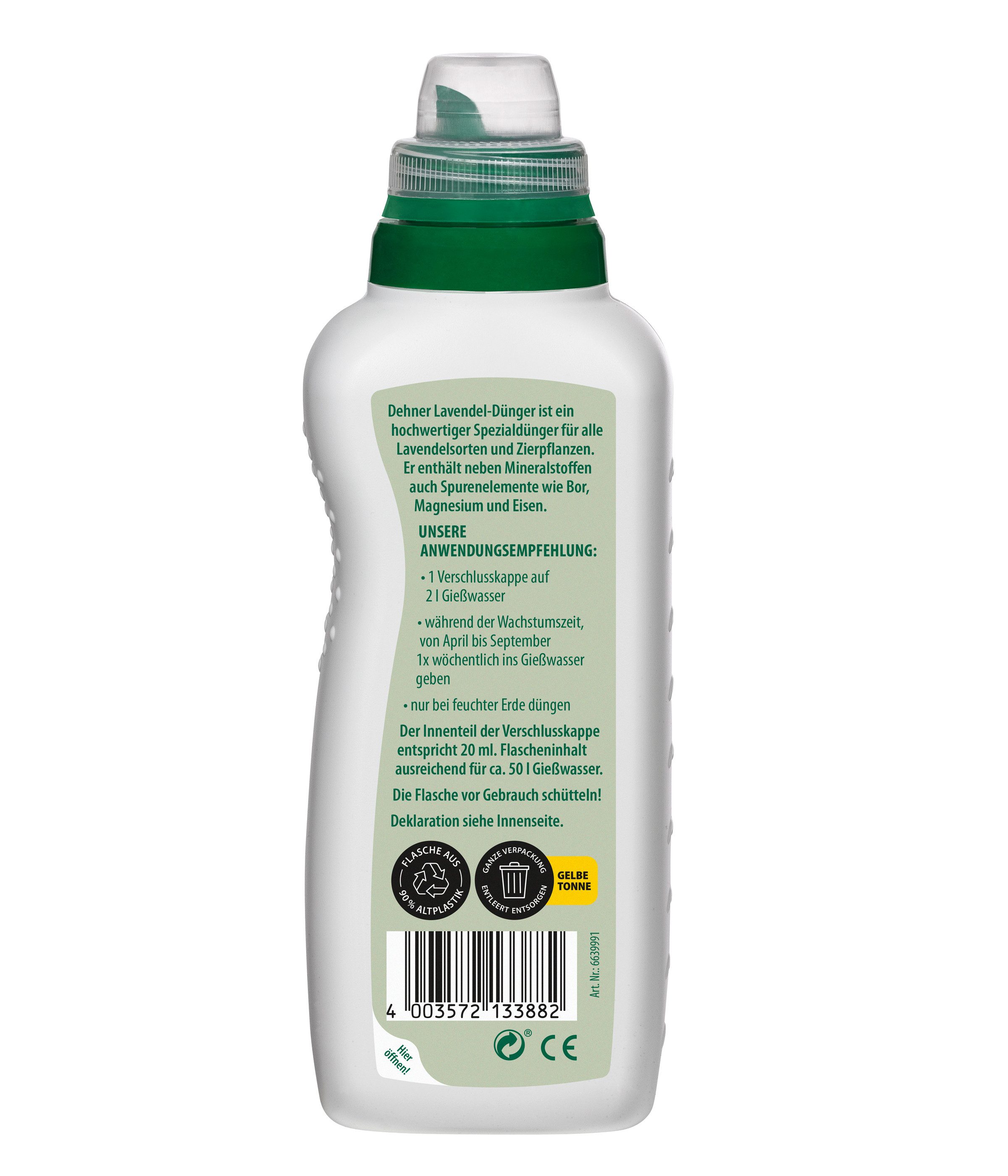 Dehner Blumendünger Lavendeldünger, hochwertiger NPK-Dünger, 500 ml, ca. 50 l, 50 l Gießwasser, Flüssigdünger, organisch mit Spurennährstoffen