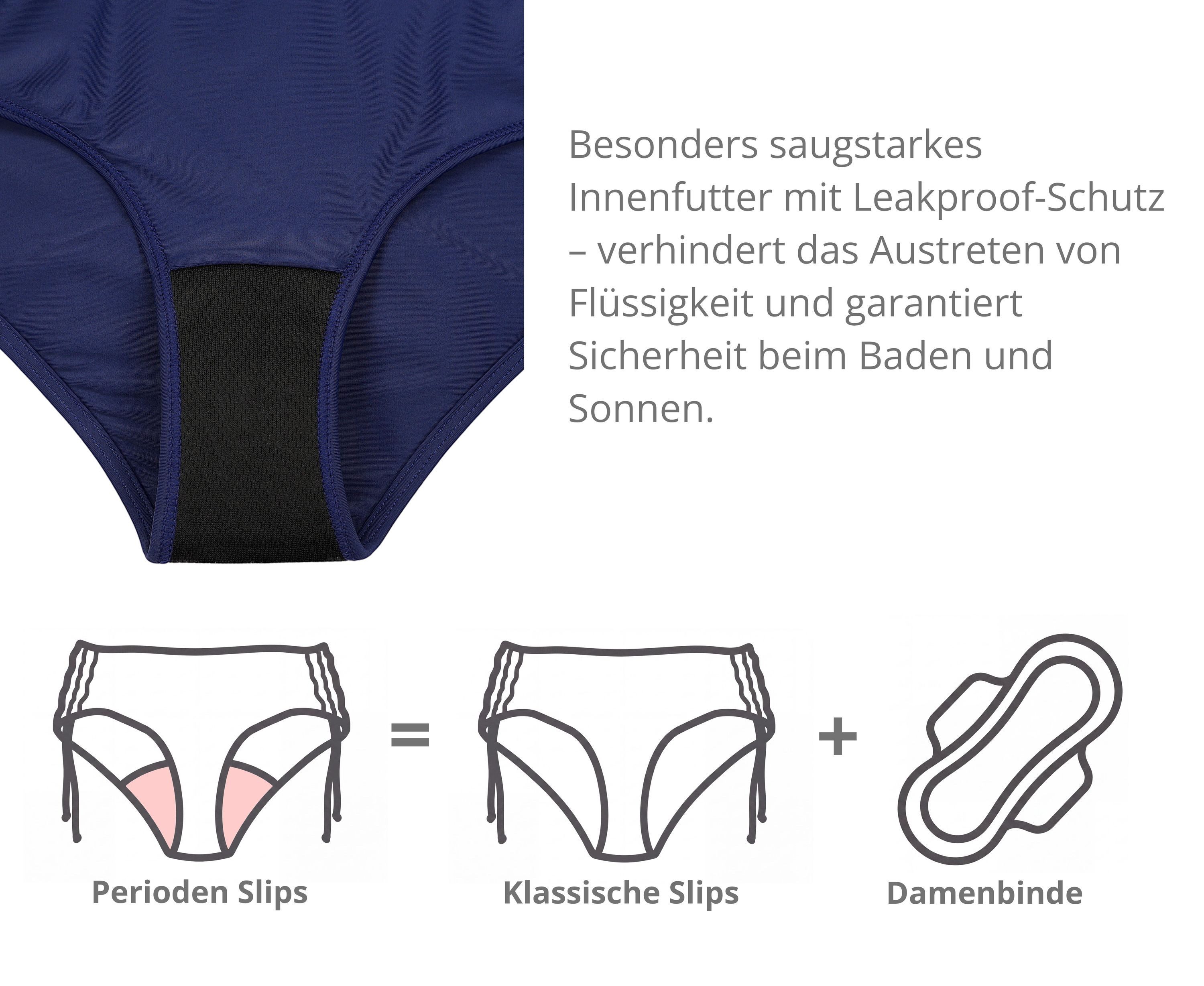 Aquarti Bikini-Hose Aquarti Bikinihose Damen mit Raffung Perioden Slip – Bild 2 von 5