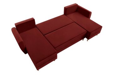 99rooms Wohnlandschaft Lillen, U-Form, Eckcouch, Sofa, Sitzkomfort, mit Bettfunktion, mit Bettkasten, Modern Design