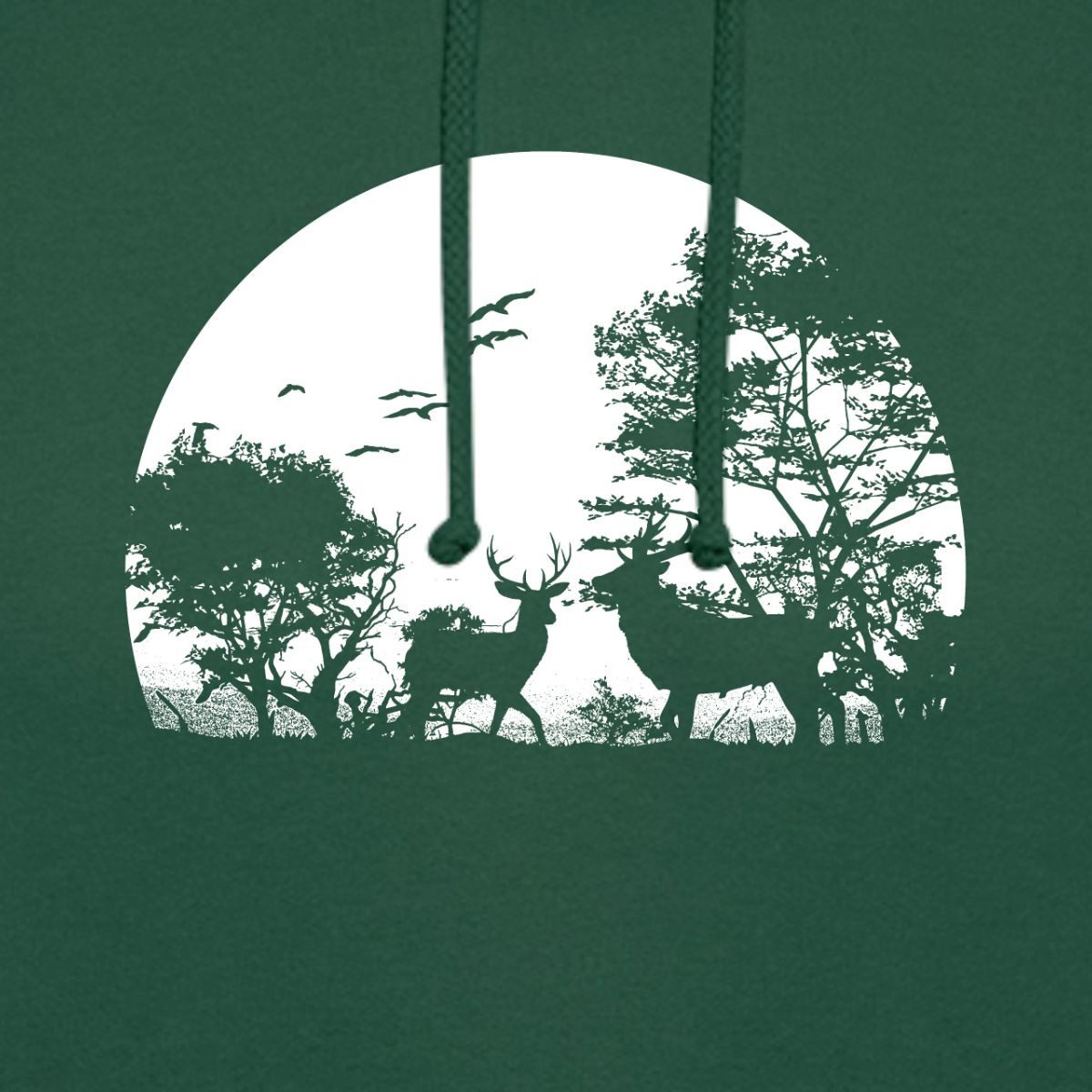 Spreadshirt Hoodie Waldtiere Im Mondschein, Jäger Unisex Hoodie (1-tlg)