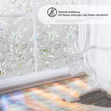 Fensterfolie Fensterfolie,selbsthaftend,Blickdicht,Anti-UV,dekorativ, Buntglasfolie, SOTOR, Fensterabdeckung, Milchglasfolie,Tulpe