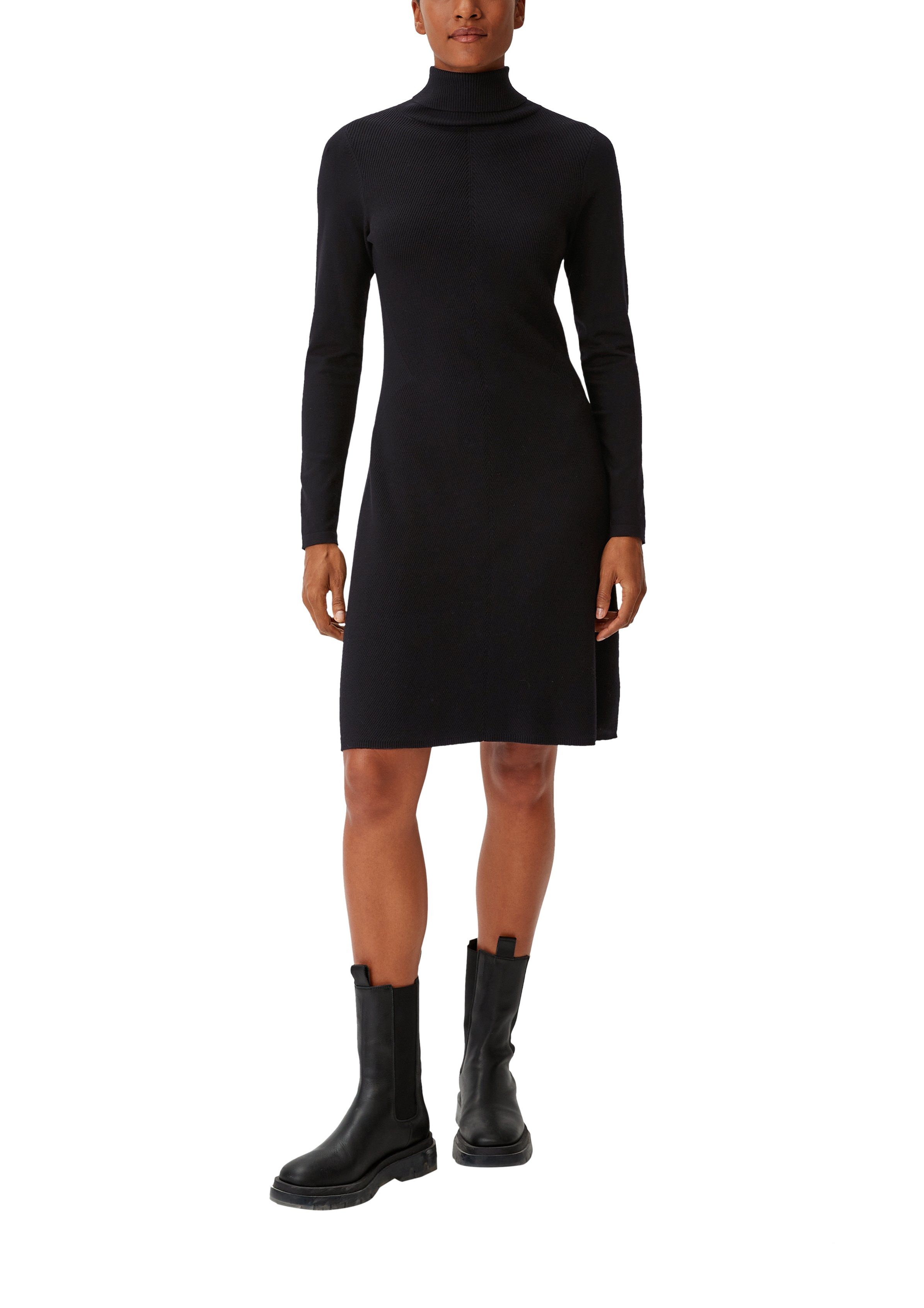 comma Strickkleid Strickkleid mit Rollkragen