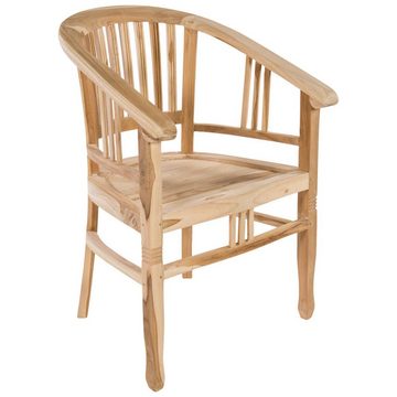 Raburg Gartenstuhl Nela XL, edler Teak-Holz-Sessel, feingeschliffen & naturbelassen (4er Set), ergonomisch, langlebig, massiv & robust, bis 130 kg