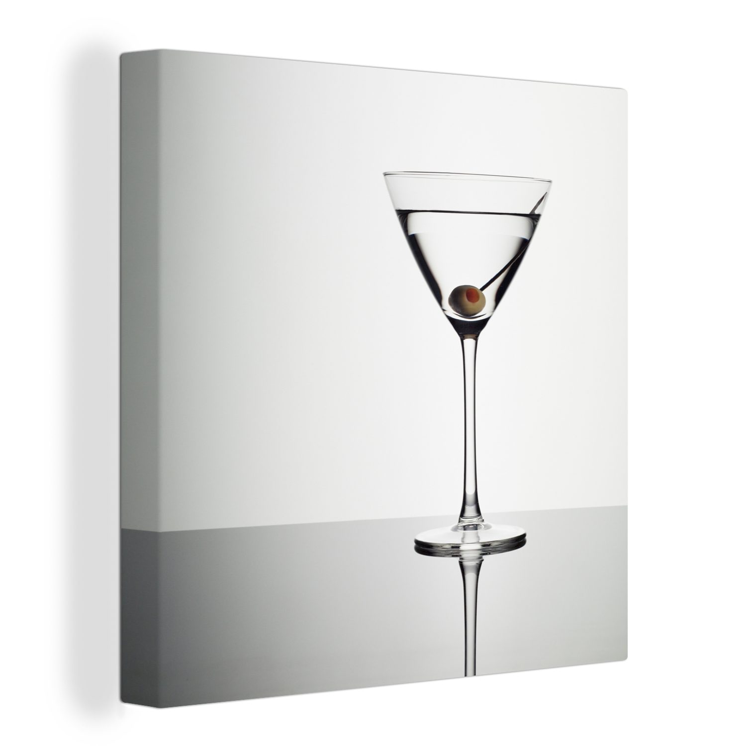 Bilder (1 St), Schlafzimmer Glas grüner für Leinwand Leinwandbild mit Olive, im OneMillionCanvasses® Martini Wohnzimmer