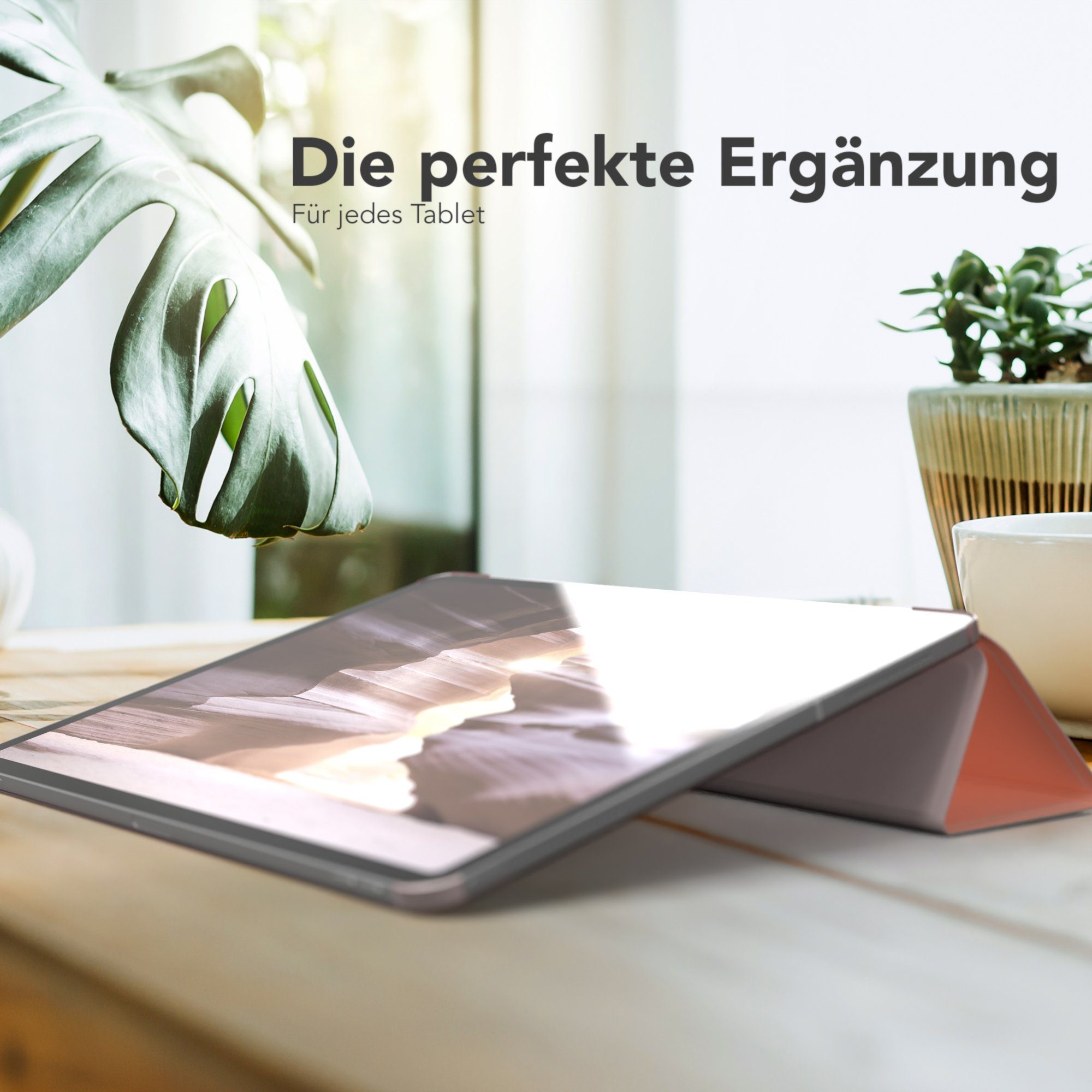 EAZY CASE Tablet-Hülle Smart Case für iPad Pro 12,9" 3./ 4./ 5./ 6. Gen. 12,9 Zoll, Tabletschutz Tabletcase kratzfeste Schutzabdeckung Flip Etui Rosé Gold – Bild 2 von 5