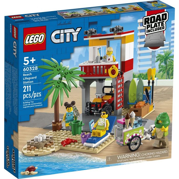 LEGO® Konstruktionsspielsteine LEGO® City - Rettungsschwimmer-Station (Set 211 St)