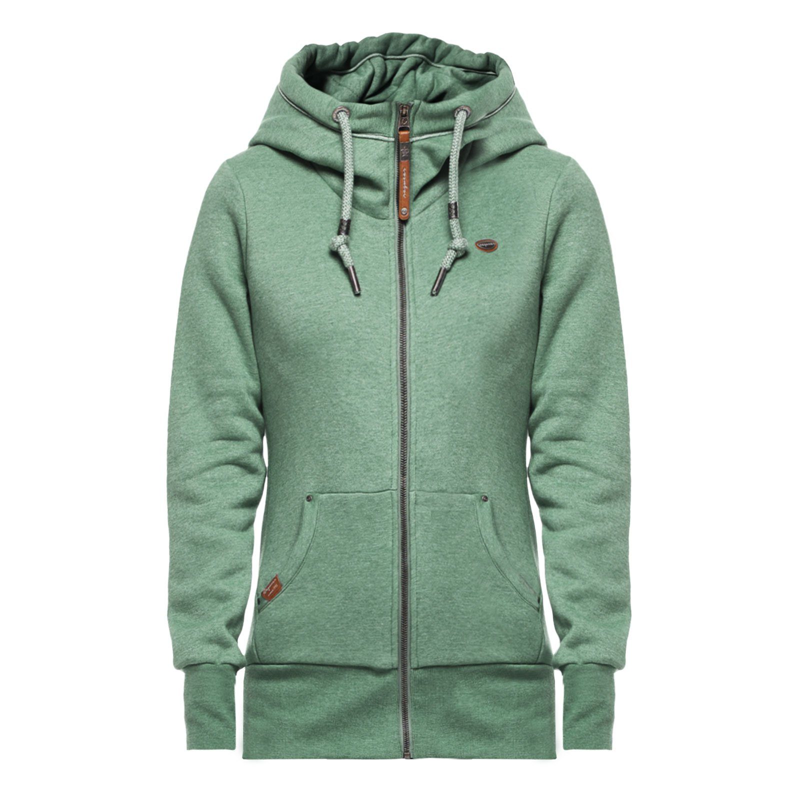 Ragwear-typischen Zip green mit Label-Applikationen Europe Ragwear Sweatjacke Neska 5023 Hulker