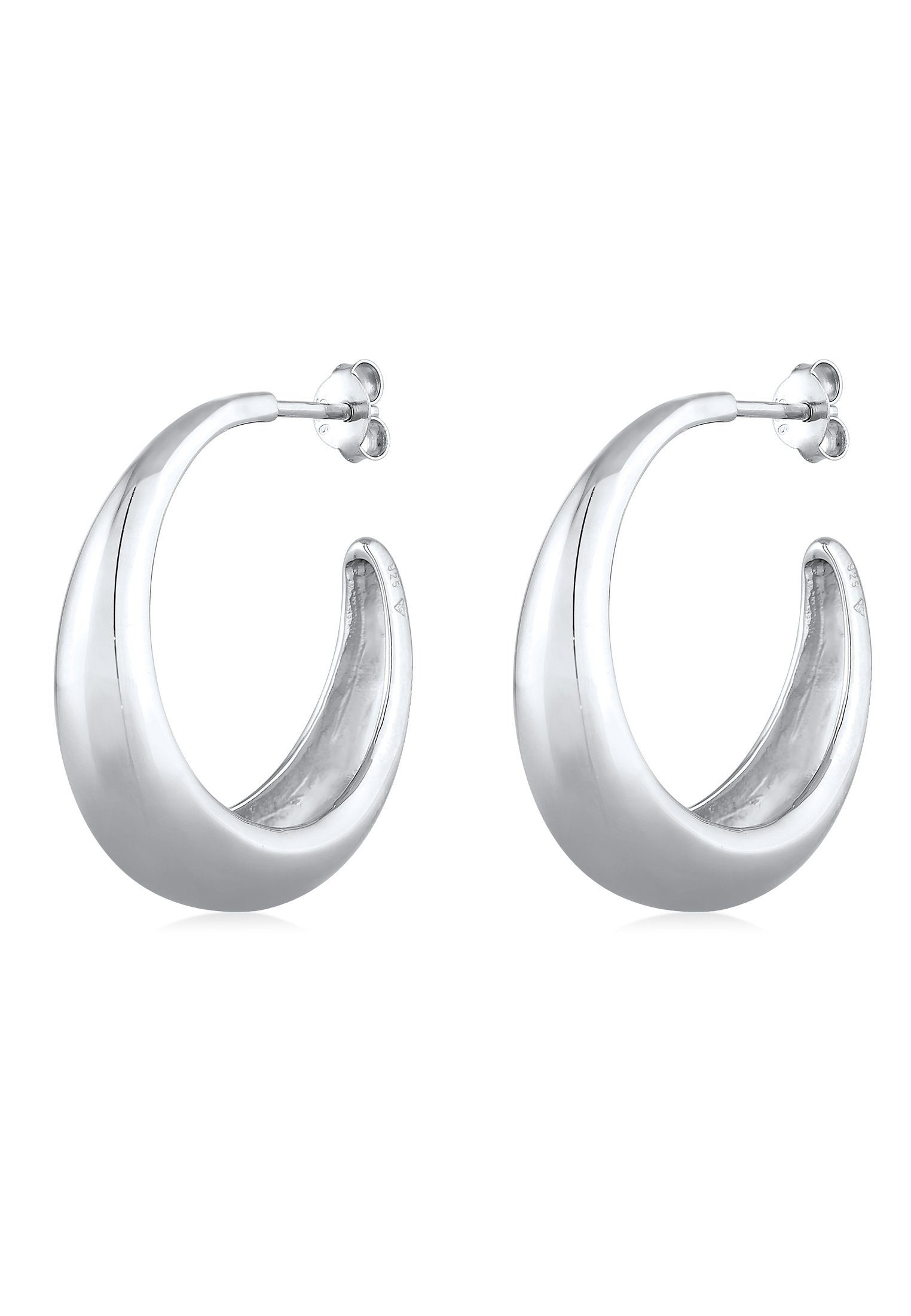 Cool 925 Elli Silber Hoops Paar Hänger Creolen Basic Creolen Chunky