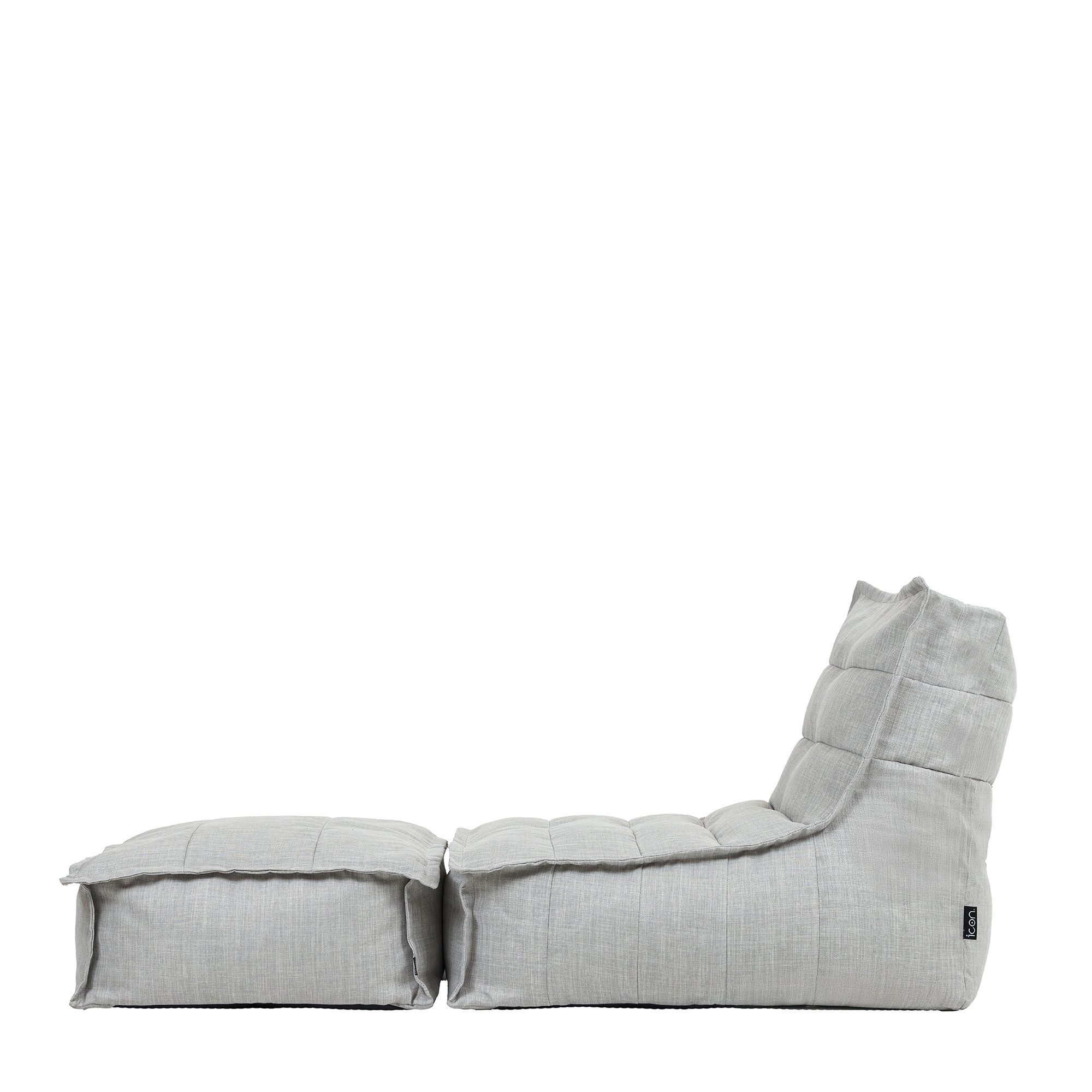 icon Sitzsack Outdoor mit Liege und Fußhocker „Dolce“ (Spar-Set, 1 x Sitzsack, 1 x Fußhocker), 75x75x96cm, Made in Germany, UV-beständig, wetterfest – Bild 4 von 5