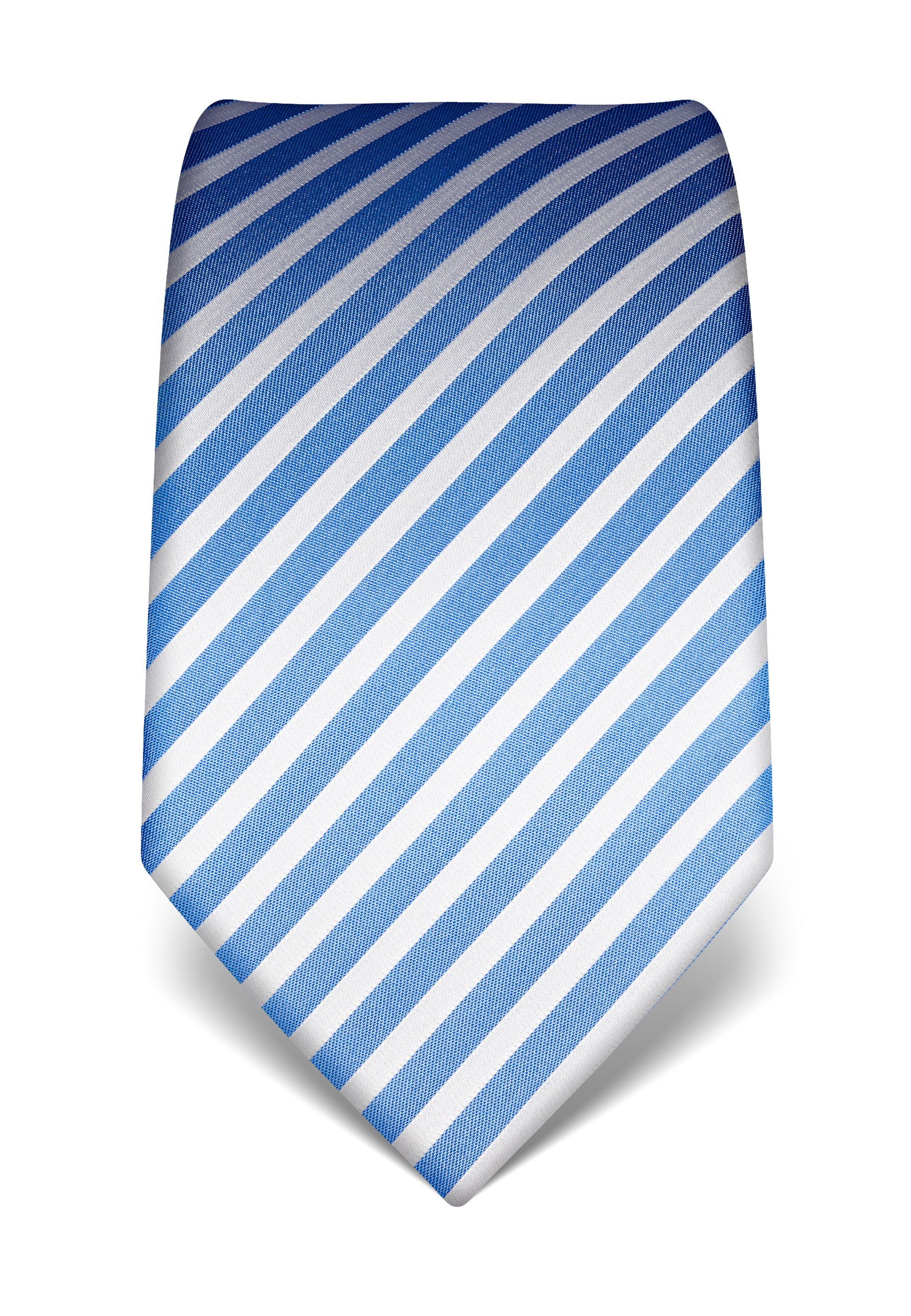 Vincenzo Boretti Krawatte gestreift blau/weiß | Breite Krawatten