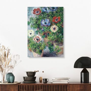 Posterlounge Acrylglasbild Claude Monet, Anemonen in einer Vase, Wohnzimmer Malerei