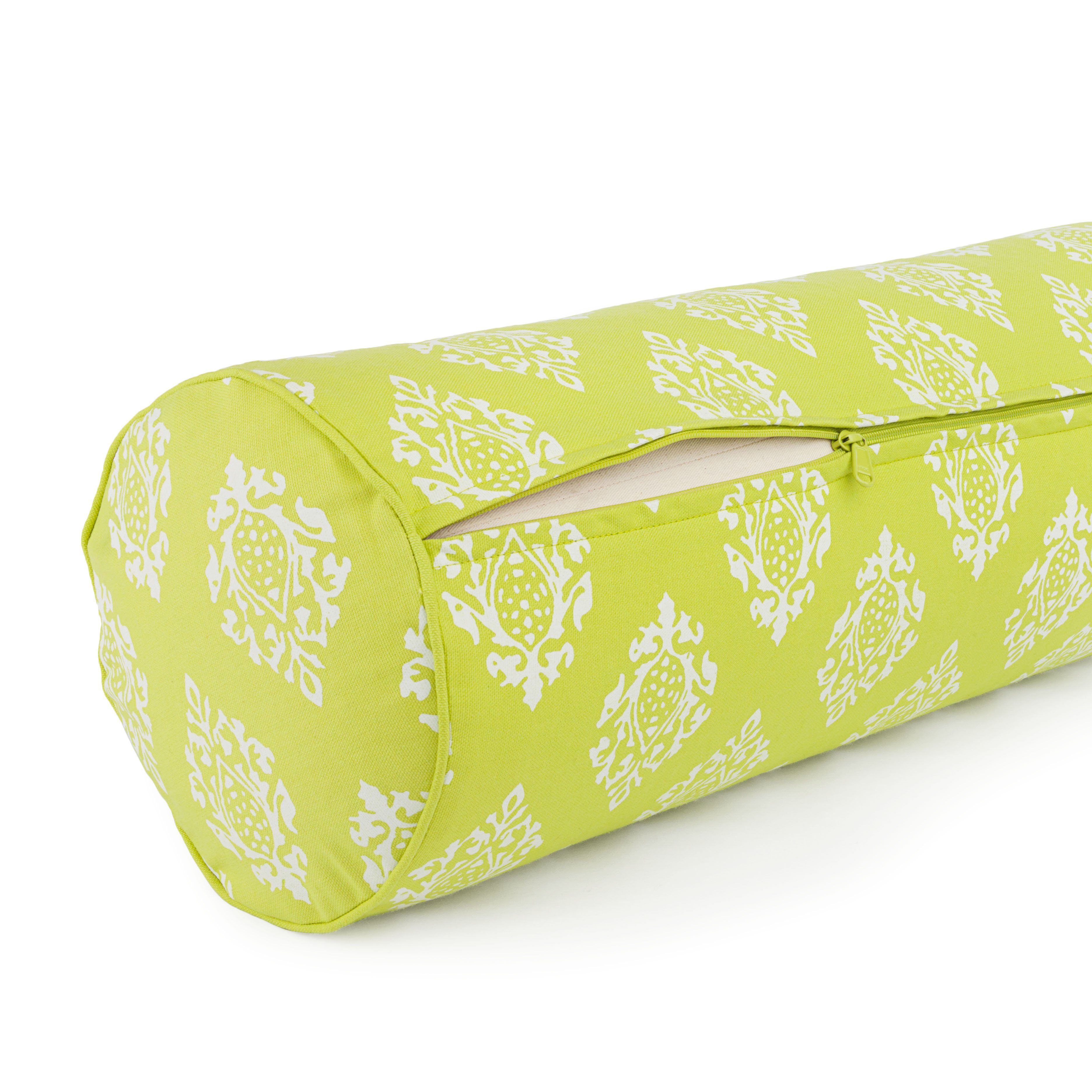 bodhi Yoga Bolster Yoga Bolster gemustert, 65 x Ø 23 cm Shimla, limone, Kapok