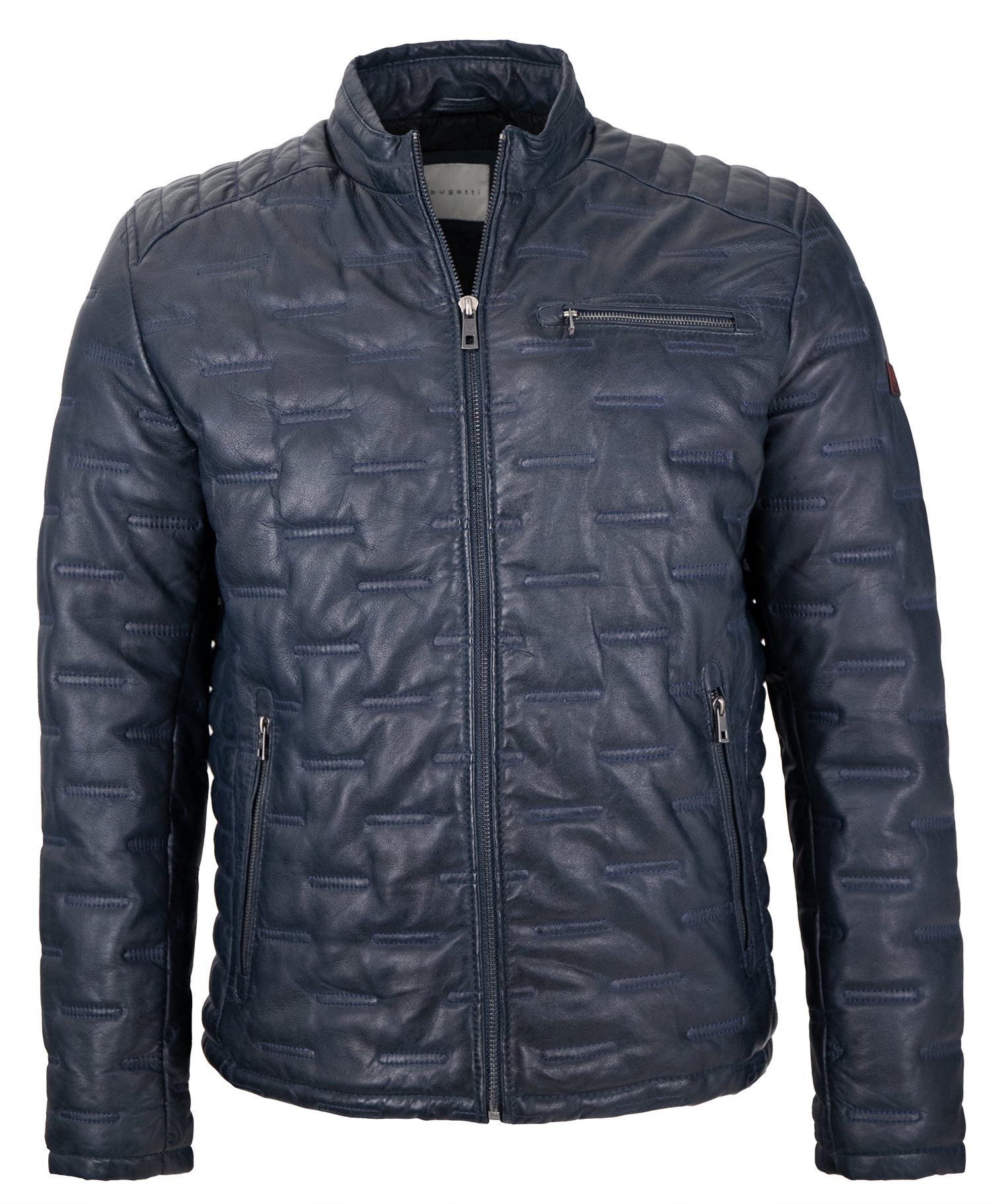 Herren Lederjacke BUG Steppjacke Echtleder Lederjacke navy Men-102/ Lammnappa bugatti