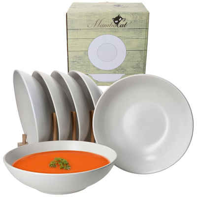 MamboCat Suppenteller 6er Set Suppenteller 20,5cm White Biata Steingut