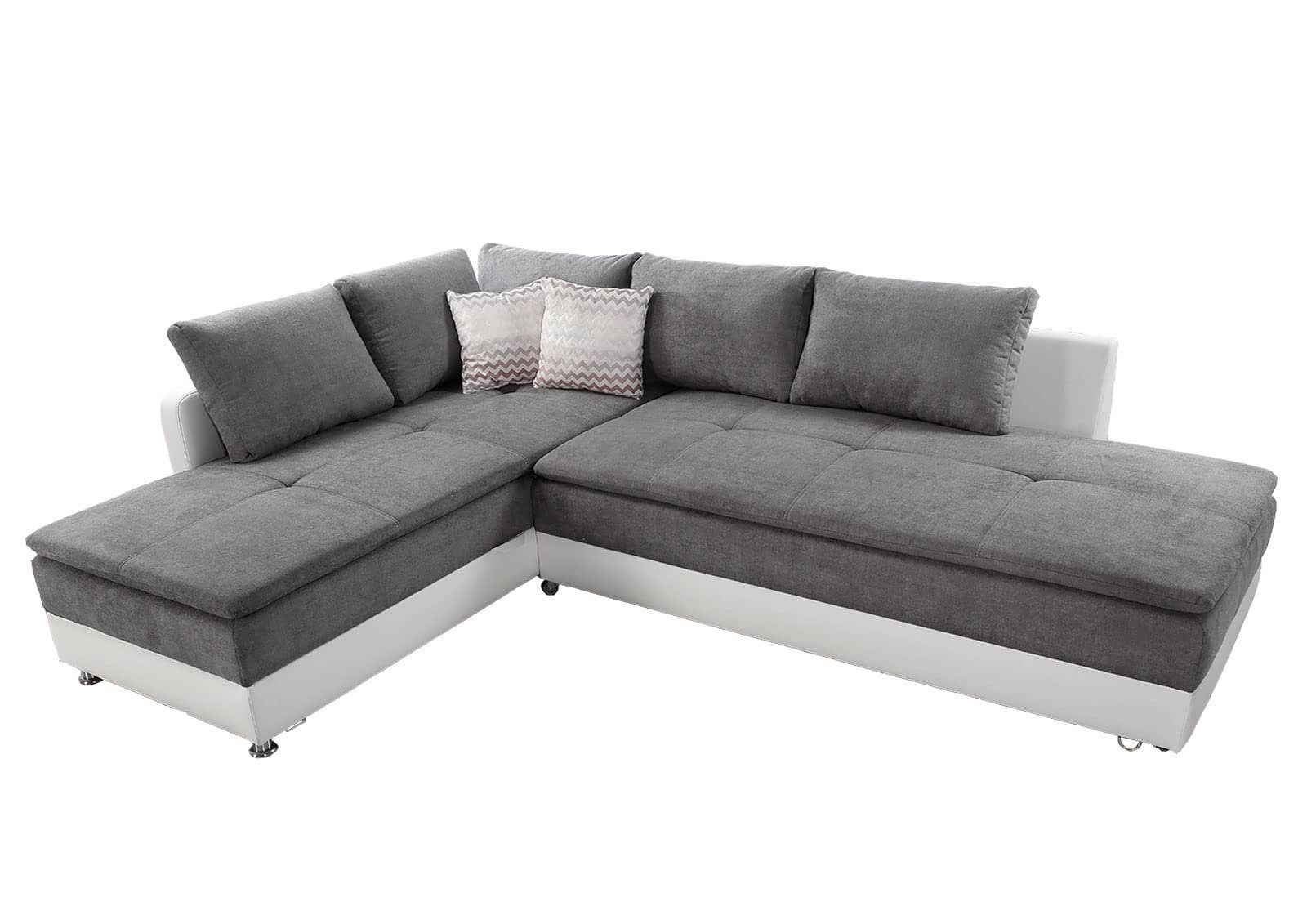 luma-home Ecksofa 15104, Dauerschläfer-Doppelbett B306/T223/H95 cm, Bettkas günstig online kaufen