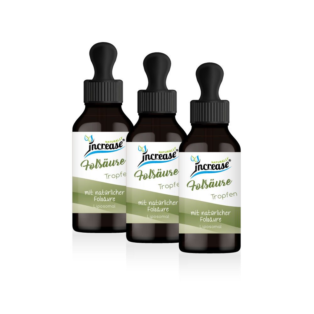 increase NATURALLY Nimm 3, zahl 2 Liposomale Folsäure (Vitamin B9) 1000µg pro Tag Tropfen, 180 ml