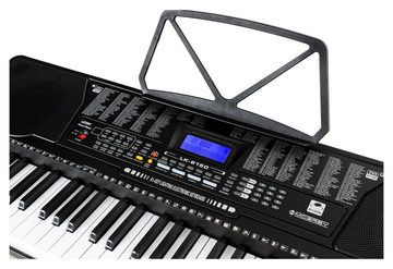 McGrey Home Keyboard LK-6150 - Einsteiger-Keyboard mit 61 Leuchttasten, (Schüler-Set, 2 tlg., mit Notenhalter & Keyboardschule), 255 Sounds und Rhythmen - integrierter MP3-Player & Lernfunktionen
