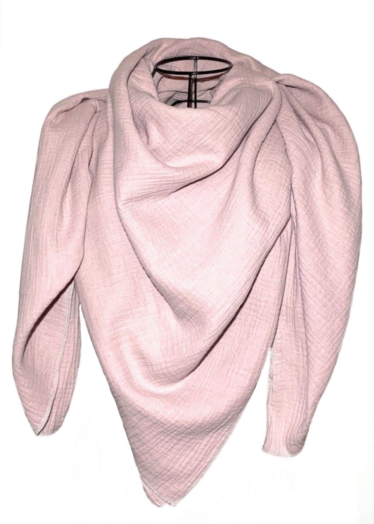 nadycat Modetuch XXL Musselintuch Kinder / Damen XXL, UNI new dusty rose, (1-St), handgefertigt aus der Lausitz