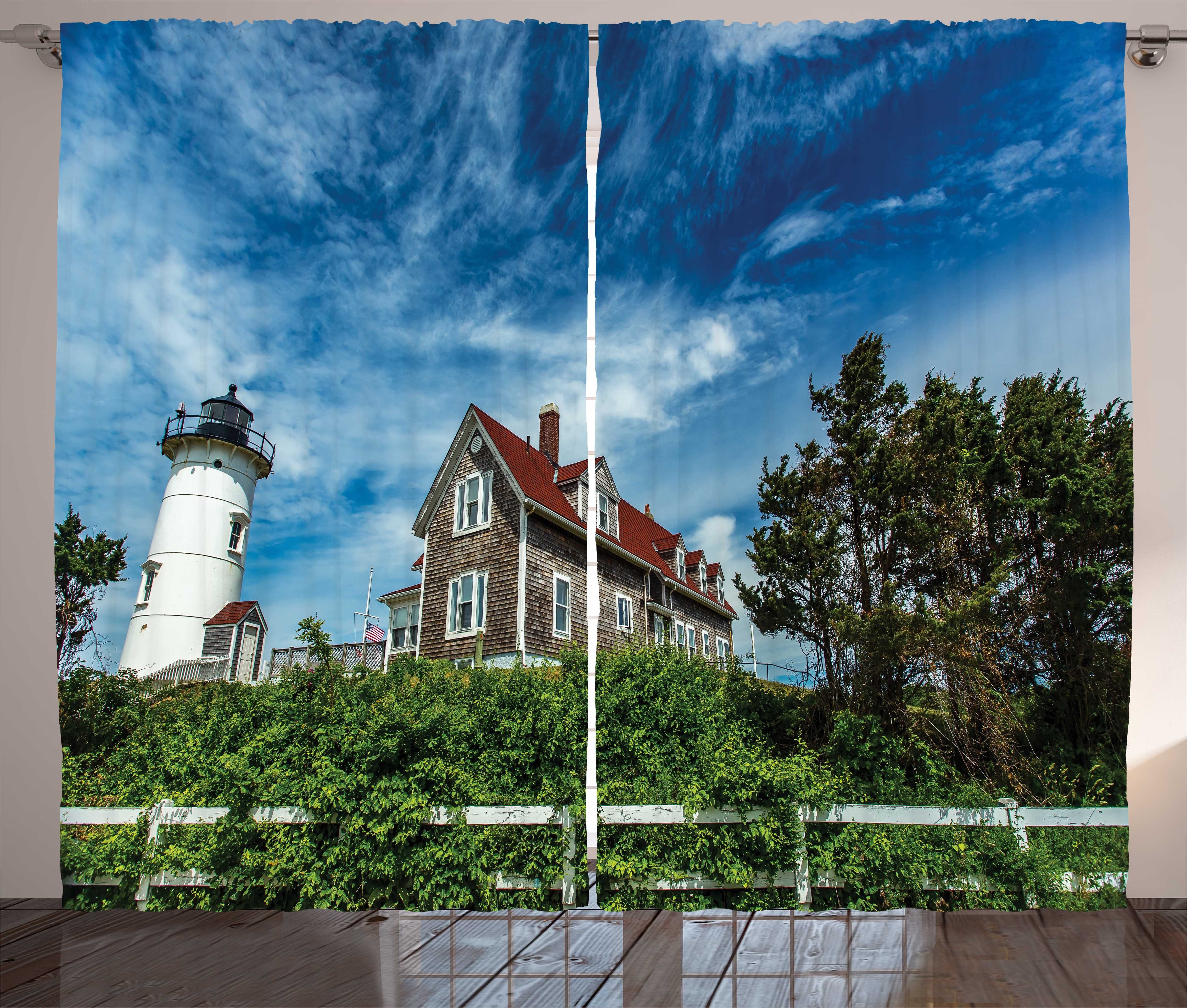 Schlaufen und mit Gardine Landschaft Haken, Vorhang Massachusetts Cod Schlafzimmer Cape Abakuhaus, Kräuselband