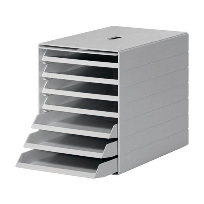 DURABLE Schubladenbox Schubladenbox 7 Schubl.m.versenkbarer Frontklappe grau H322xB250xT365m