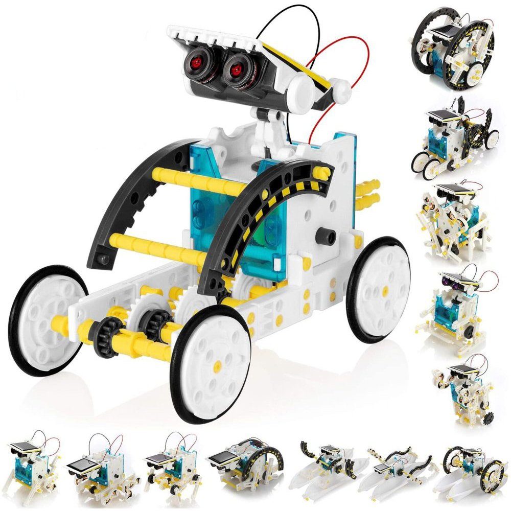 B Roboter Lernspielzeug für Jungen & Mädchen Kinder Kreatives Geburtstagsgeschenk Solar Roboter Bausatz Ulikey DIY Konstruktionsspielzeug Robot Spielzeug 12-in-1 Science Kit