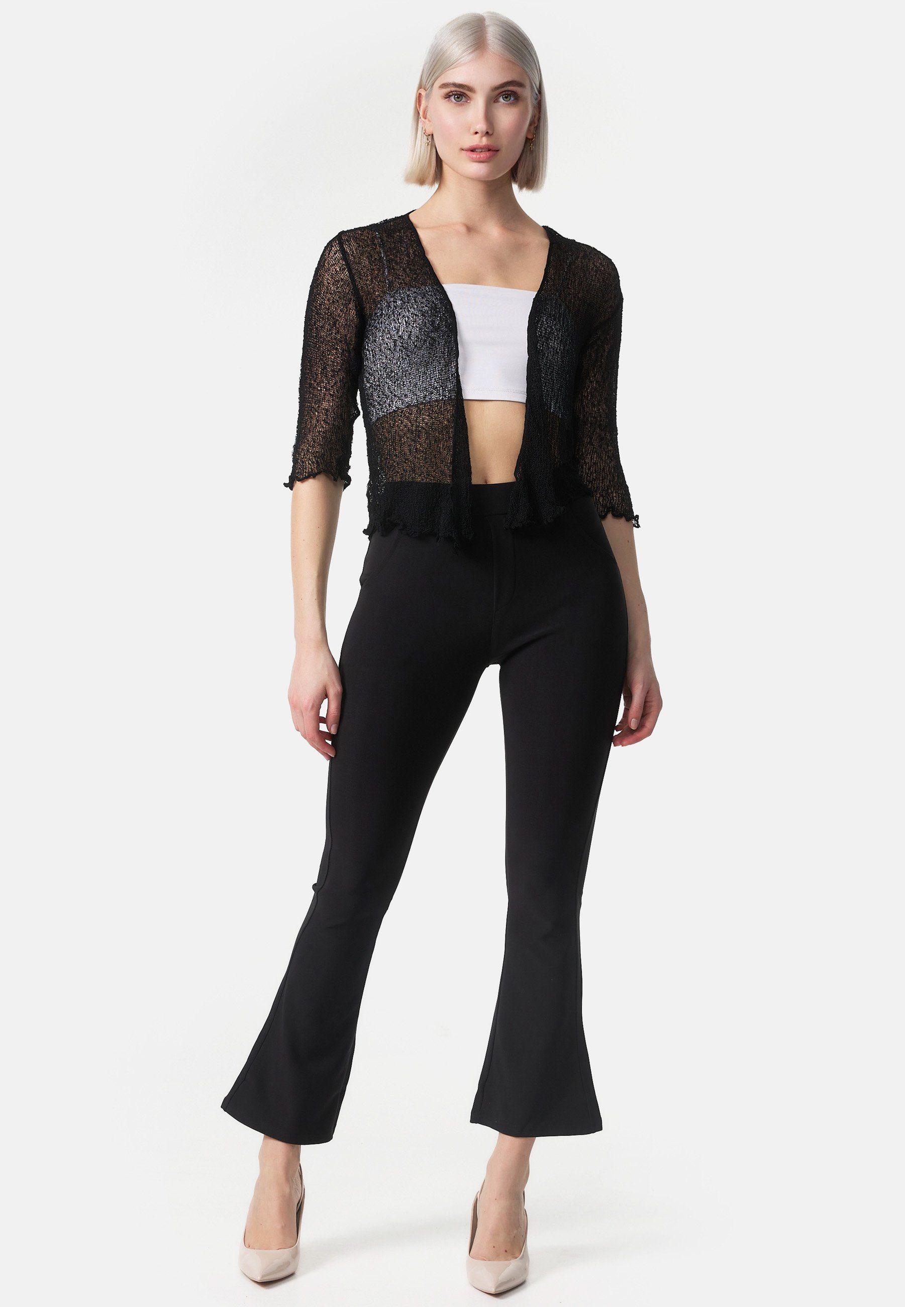 ikat Bolero IKA01 (Sommerlicher angenehm leichter Damen Bolero mit 3/4 Arm)