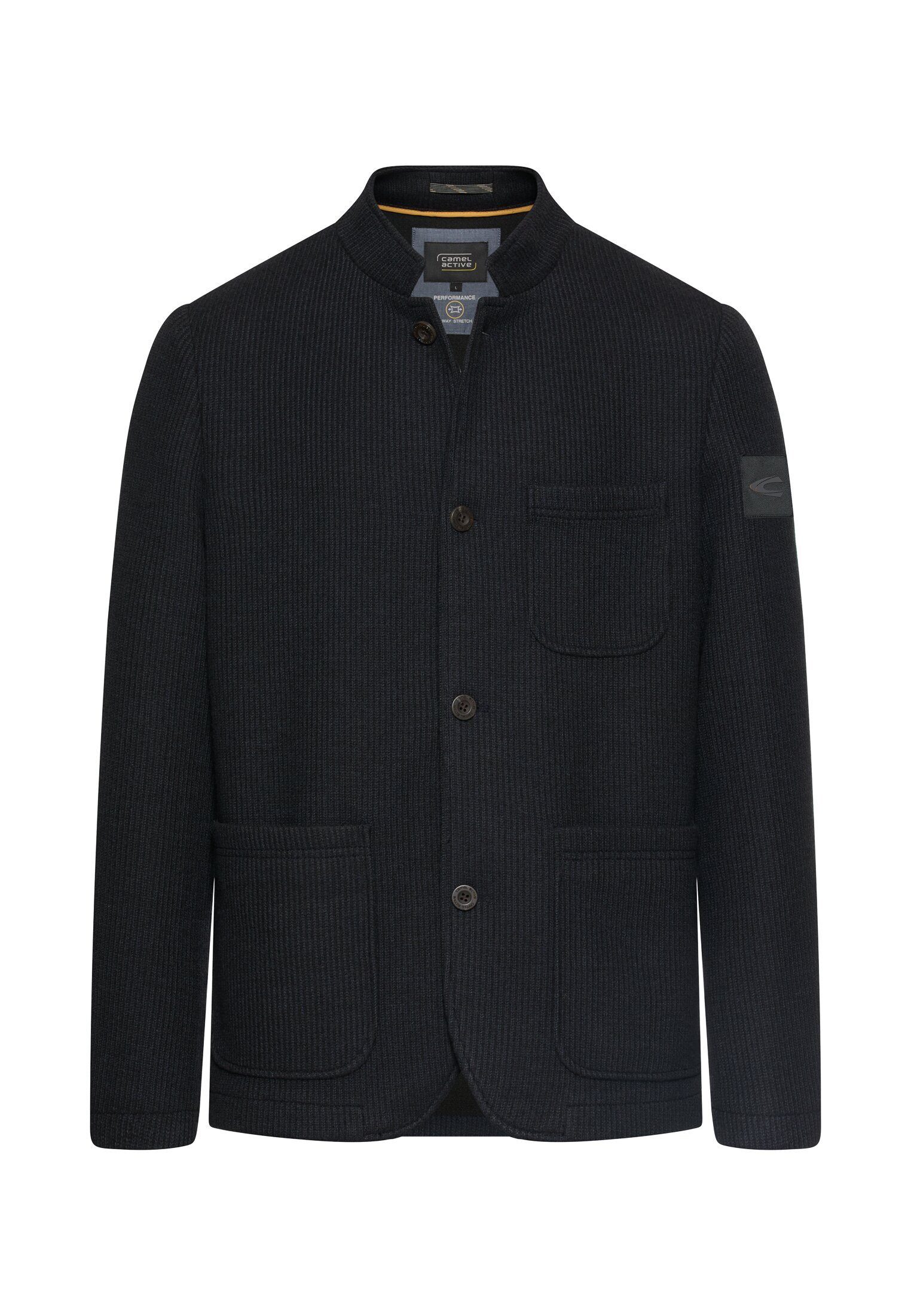 camel active Baumwollsakko mit Stehkragen Langarm Blazer_Jackenblazer