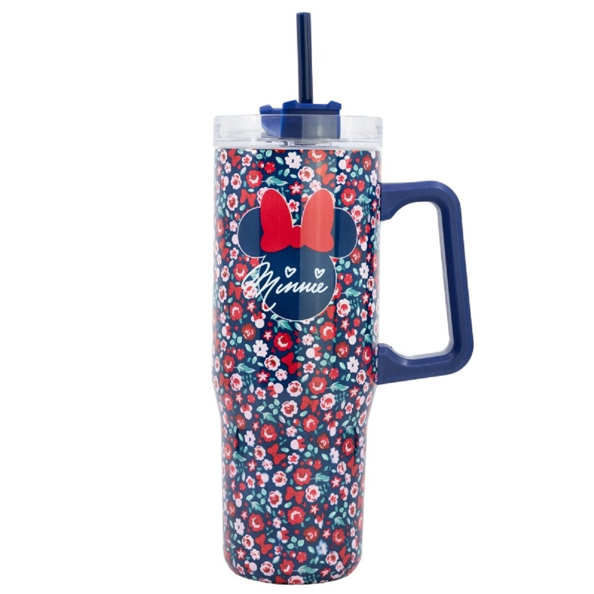 Disney Minnie Mouse Trinkflasche für unterwegs – 940 ml, mit Strohhalm, Edelstahl