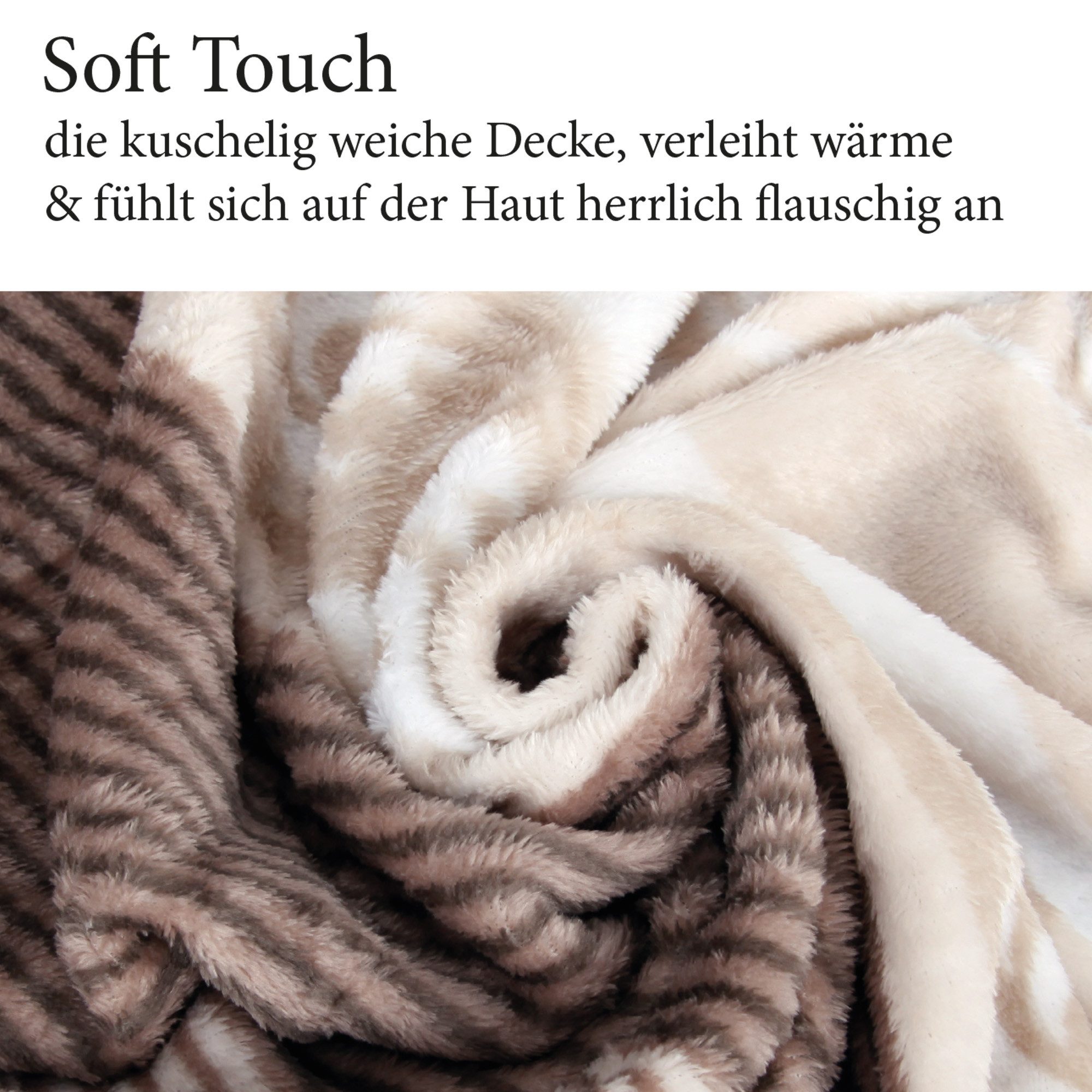 Wohndecke "Soft Touch" 130x170cm, Bestlivings, Flanelldecke, Mikrofaser Supersoft, Polyester, 40°C maschinenwaschbar – Bild 4 von 5